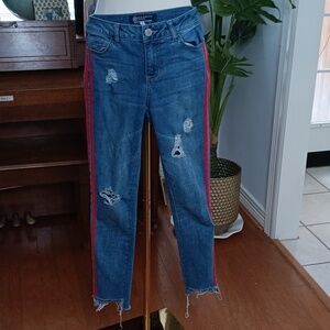BoomBoom Jeans with red tuxedo stripe